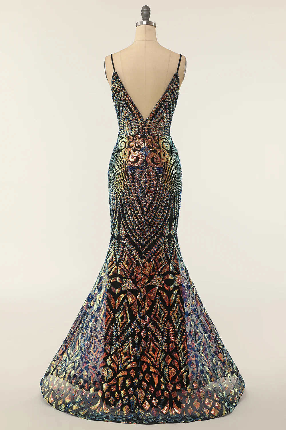 Sequins Black Mermaid Prom Dress