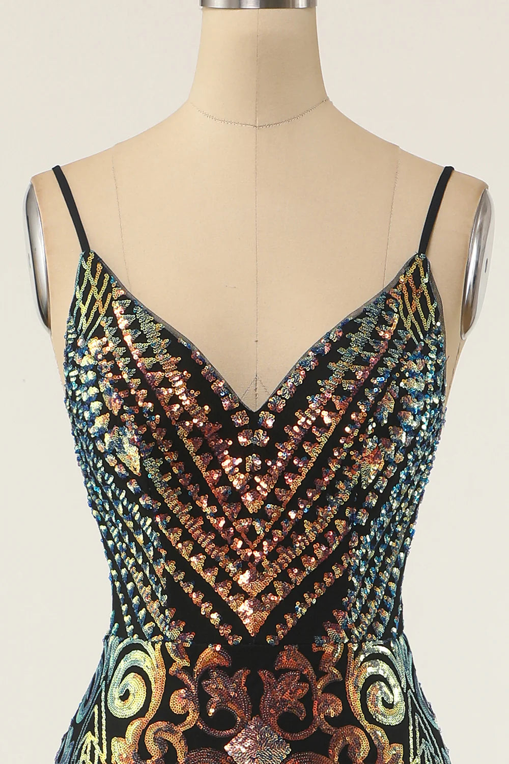Sequins Black Mermaid Prom Dress