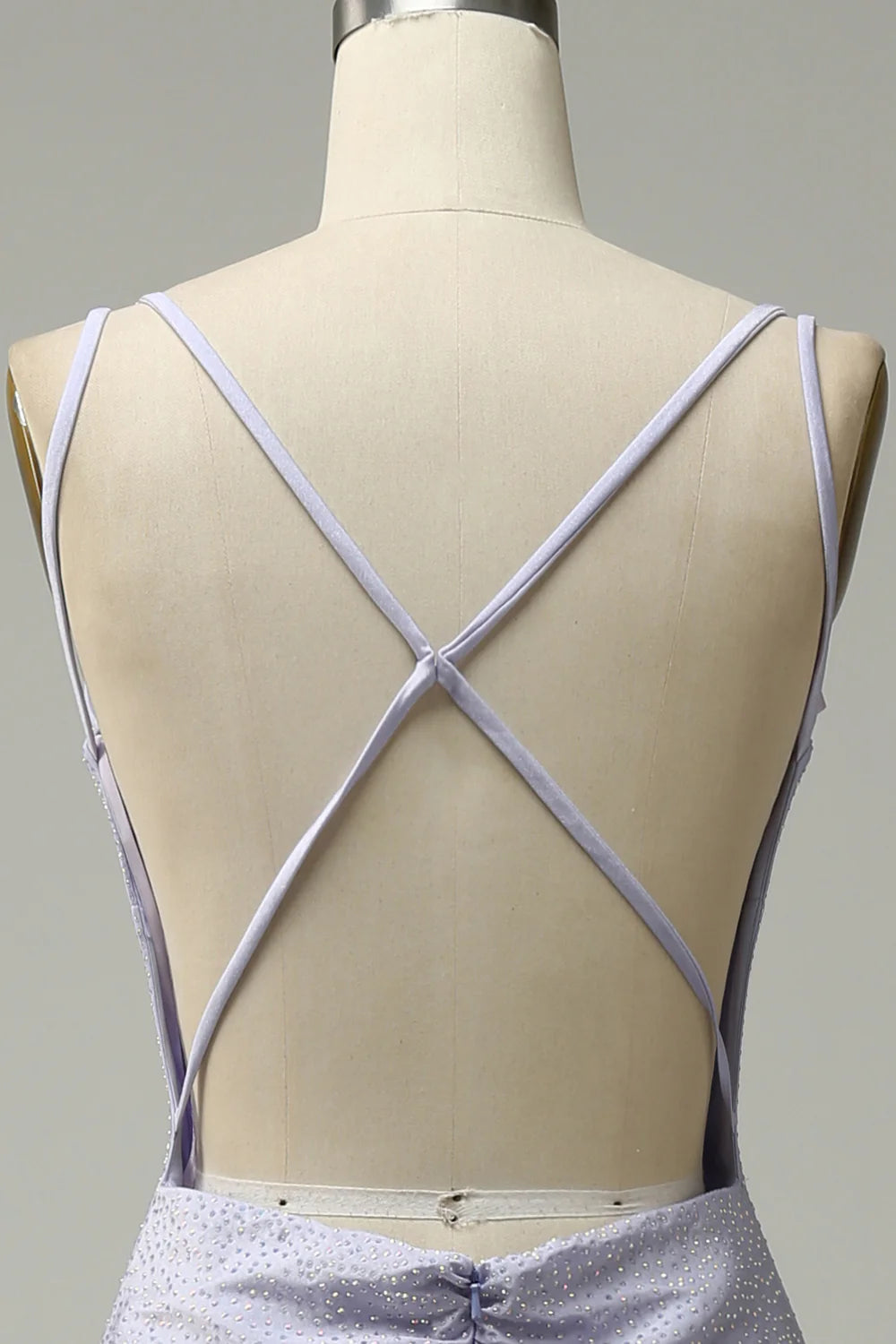 Amzcw Mermaid Spaghetti Straps Lilac Long Prom Dress with Backless