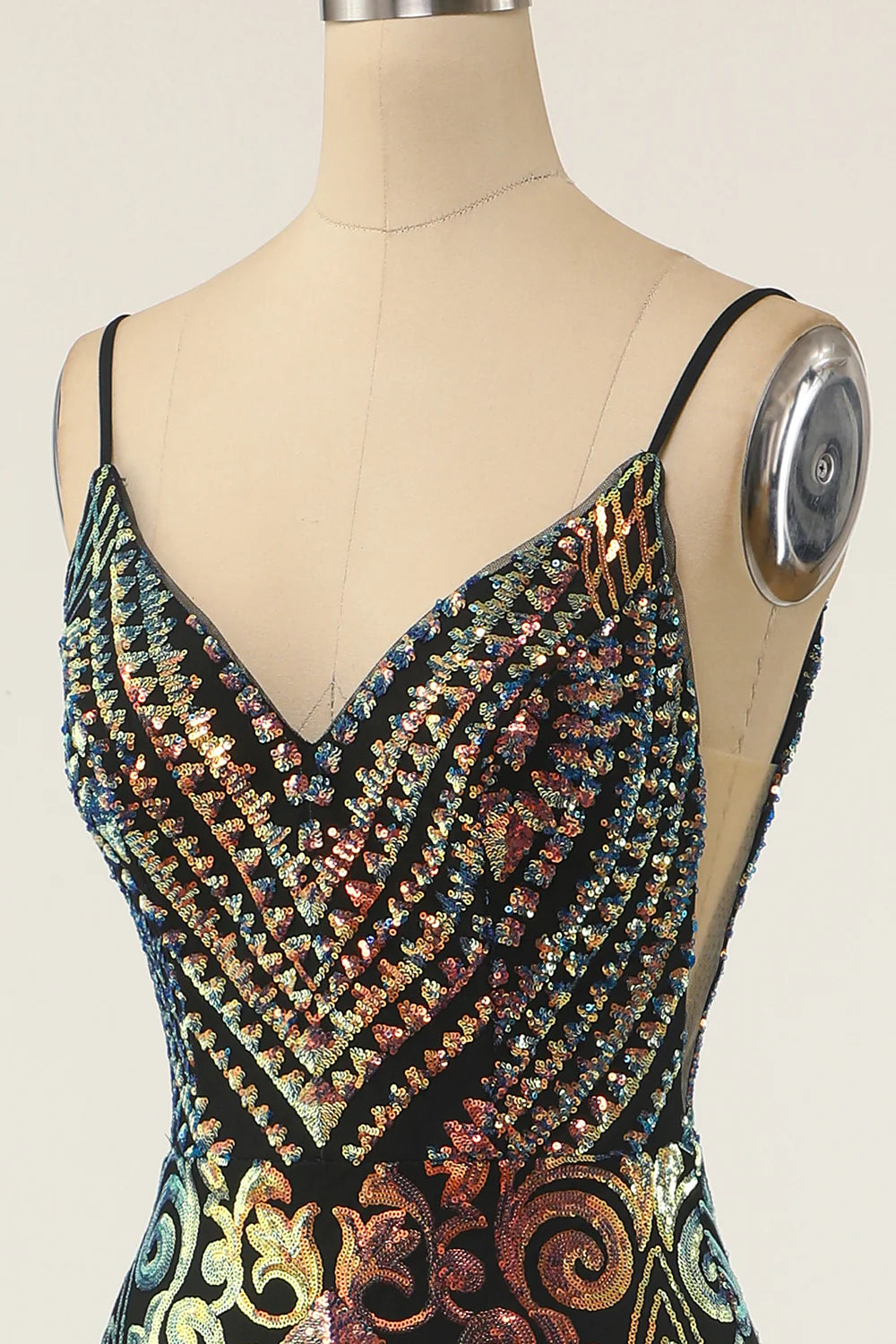 Sequins Black Mermaid Prom Dress
