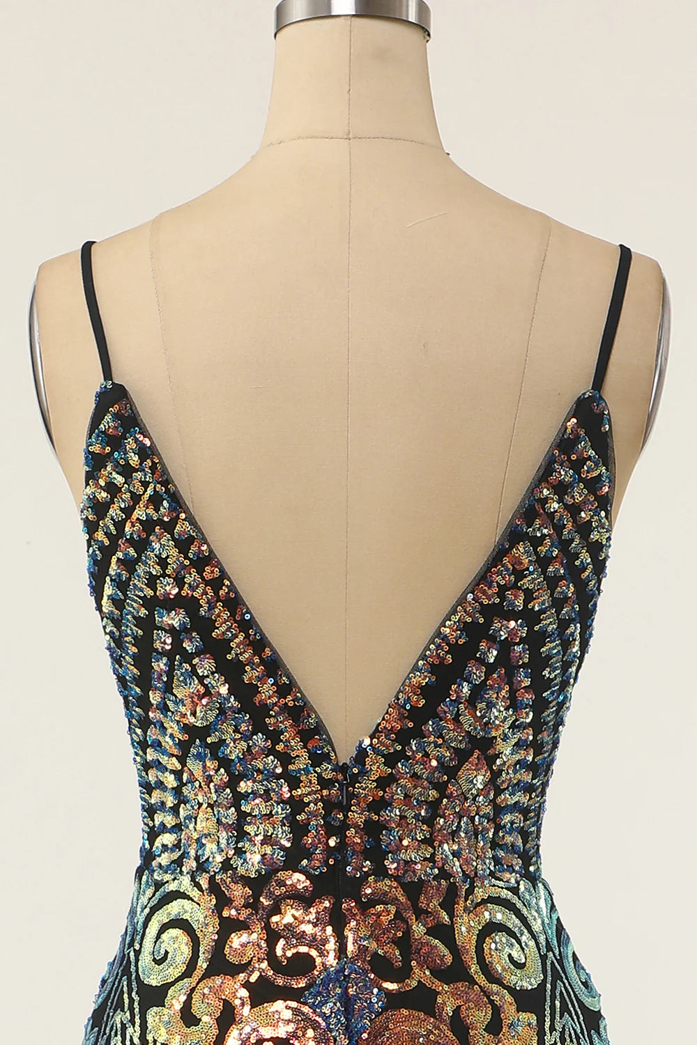 Sequins Black Mermaid Prom Dress