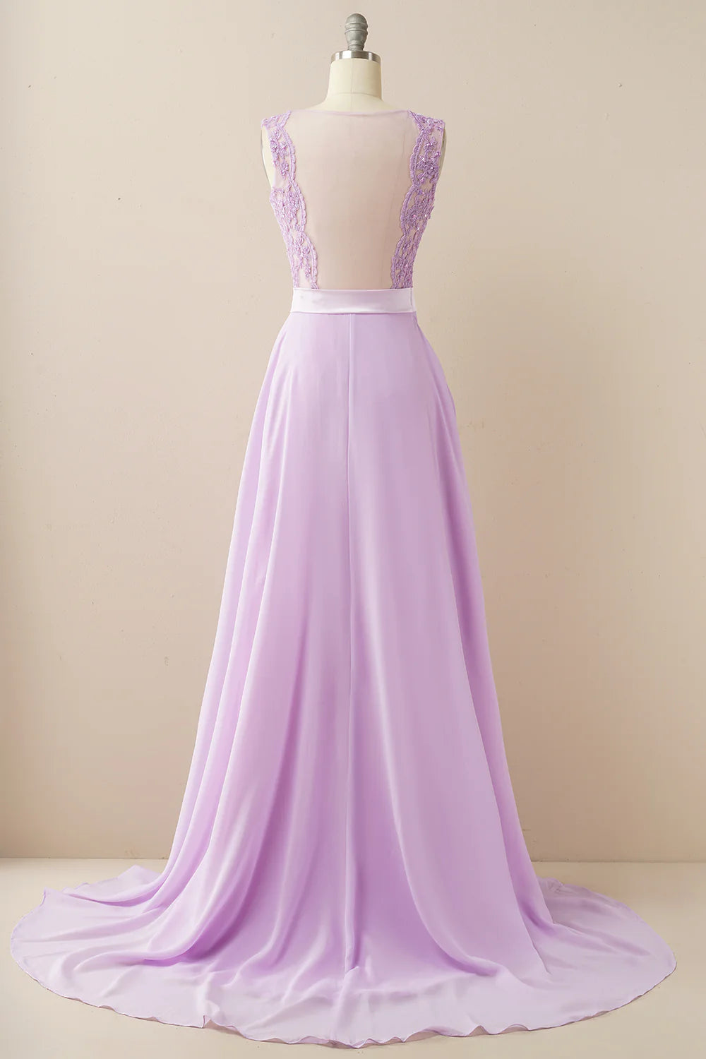 A Line Lace Top Evening Dressv Neck Chiffon Prom Dress sexy Prom Party Dresses formal Dress
