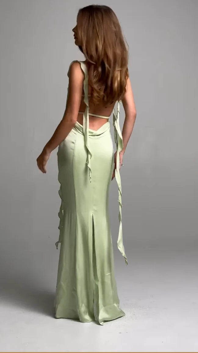 Sheath/Column Strapless Sleeveless Floor-Length Long Prom Dresses With Sash