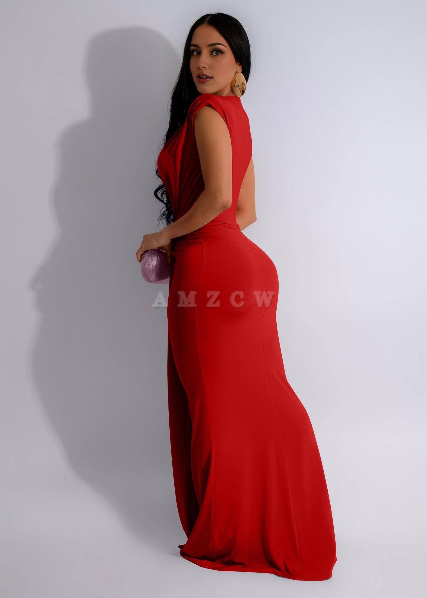 Amzcw Women's Elegant Sleeveless Deep V Neck Bodycon Party Evening Gown Maxi Dress dresses evening wear 