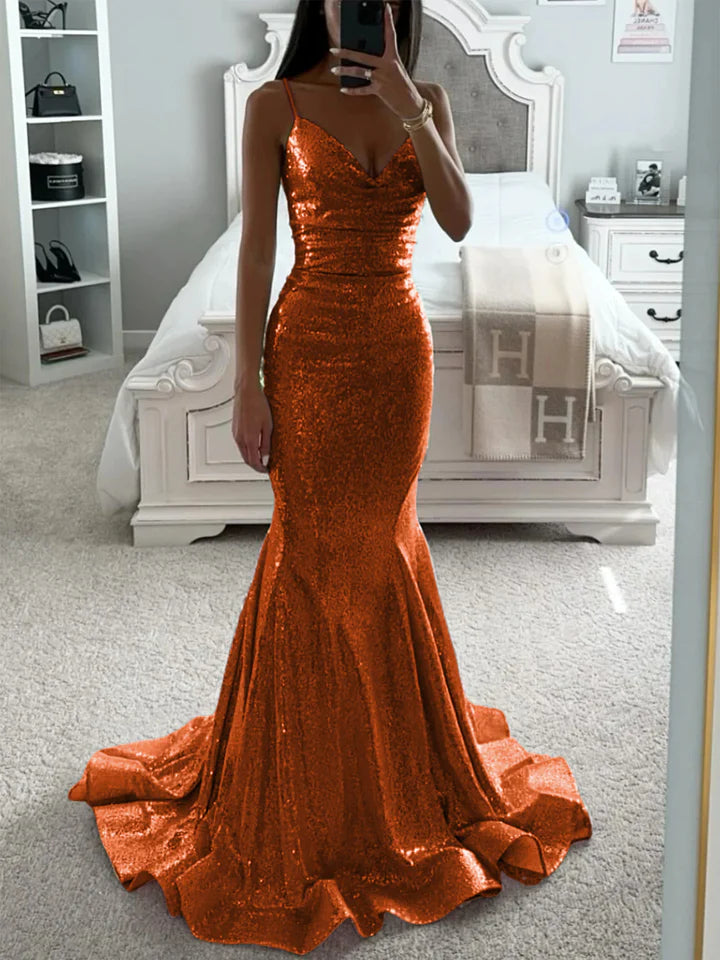 Sheath/Column Strapless Floor-Length Long Dresses With Split Side