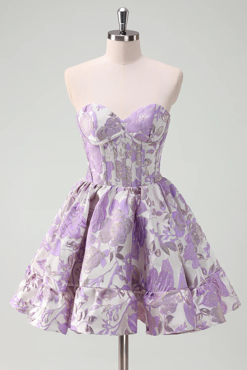 Amzcw Cute Ball Gown Sweetheart Satin Homecoming Dress with Ruffle