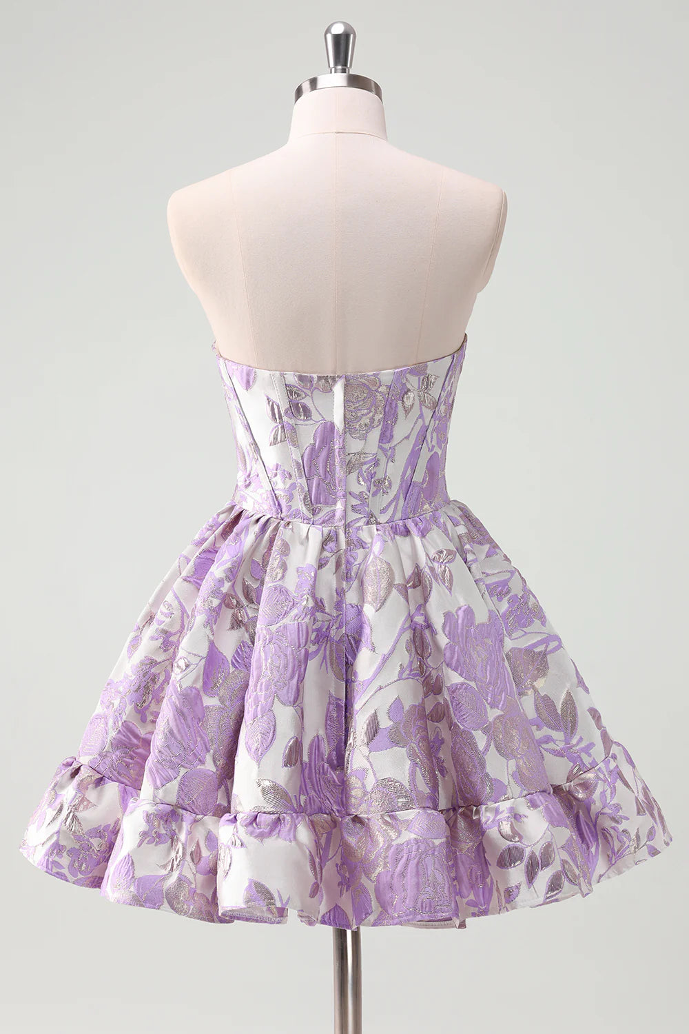 Amzcw Cute Ball Gown Sweetheart Satin Homecoming Dress with Ruffle