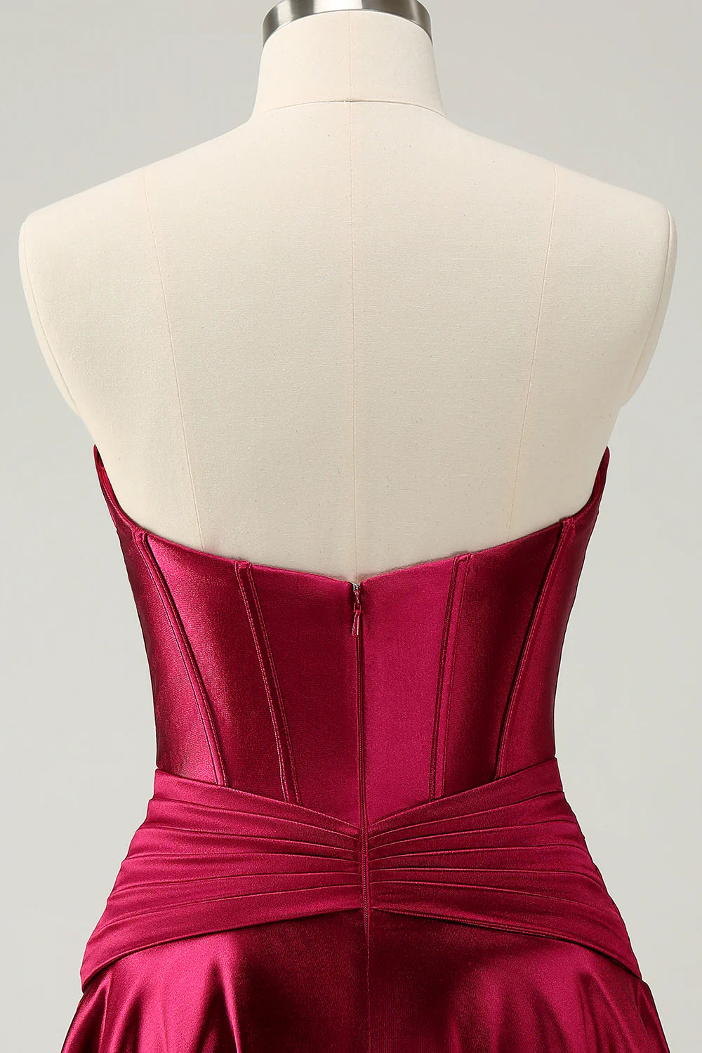 Amzcw Cute Burgundy A Line Sweetheart Criss Cross Corset Homecoming Dress with Ruffles