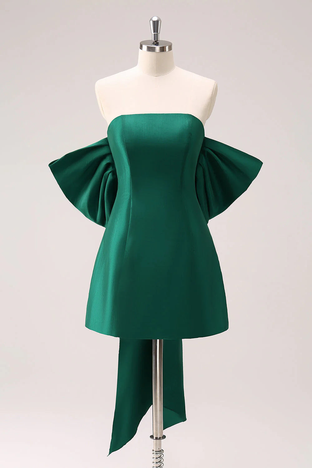 Amzcw Dark Green A Line Strapless Short Homecoming Dress with Bow