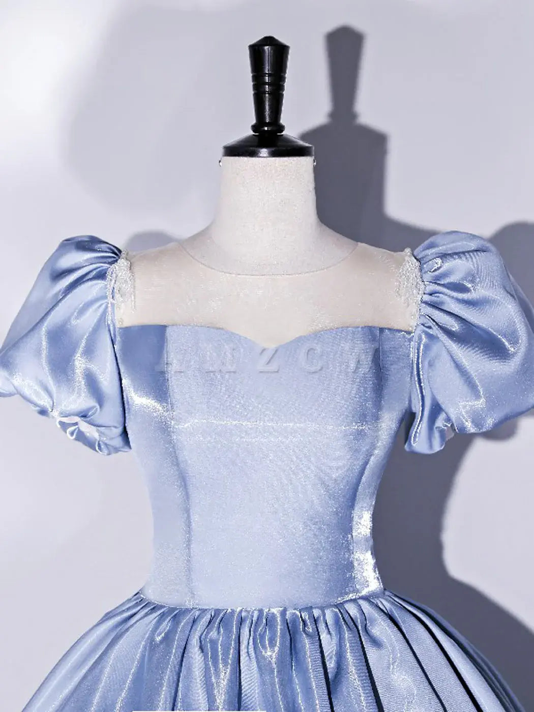 Amzcw Blue Satin Long Prom Dress Blue Satin Formal Evening Dress prom dress in store