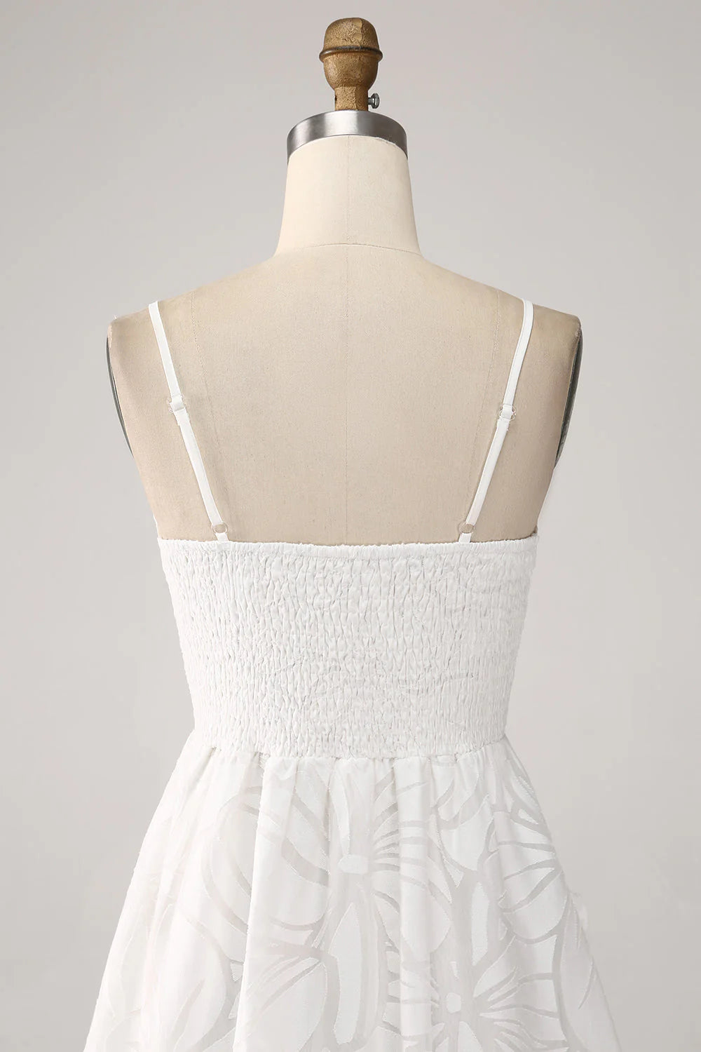 Amzcw Cute A-Line Spaghetti Straps Short White Graduation Dress