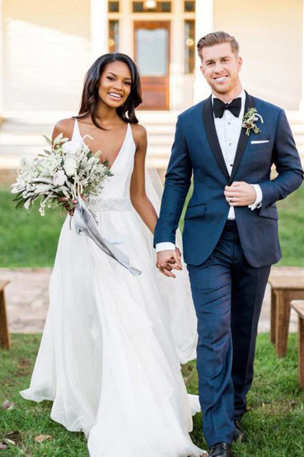 A Line Wedding Dresses With Beads