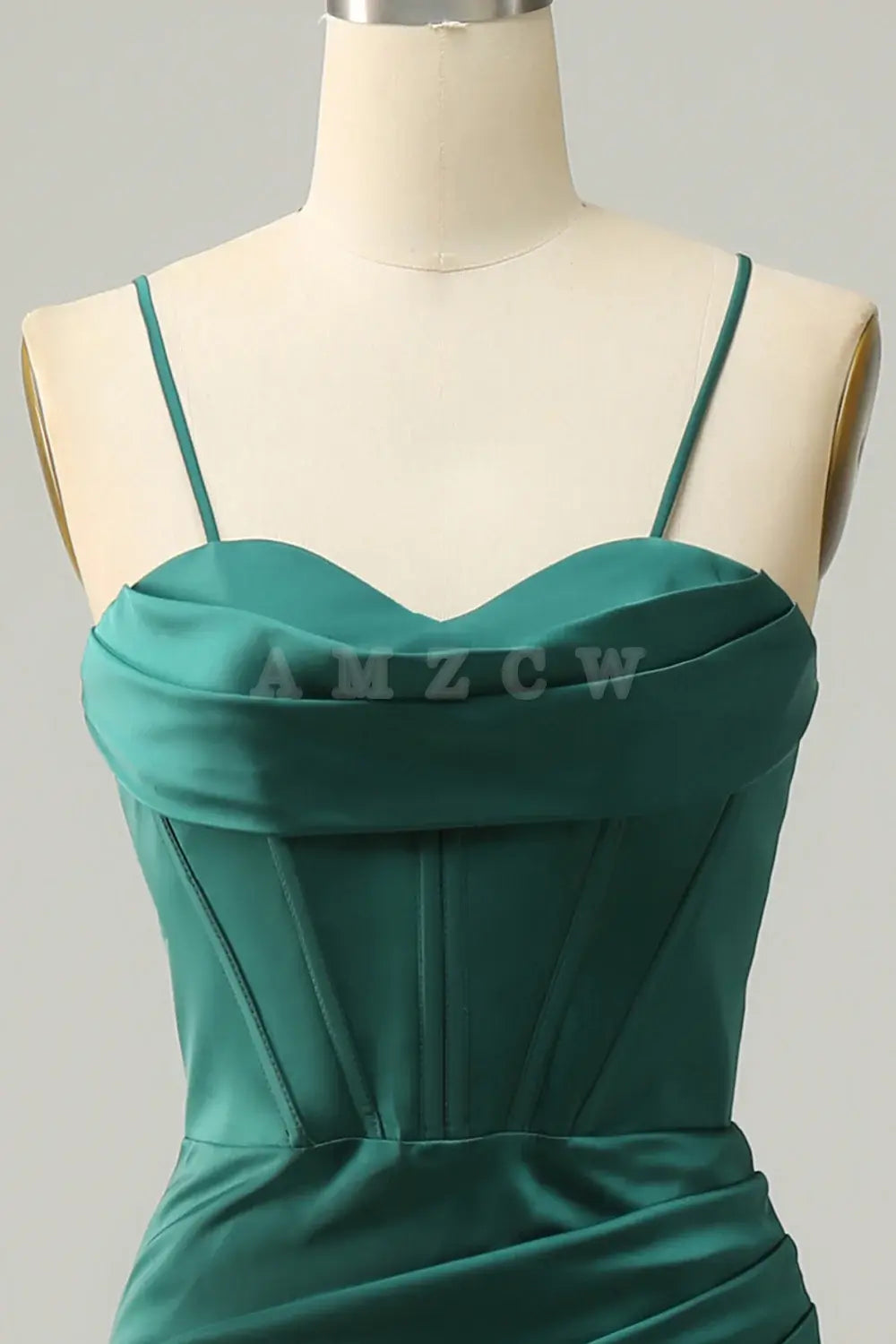Amzcw Dark Green Spaghetti Straps Mermaid Prom Dress gowns evening dresses prom dresses shops