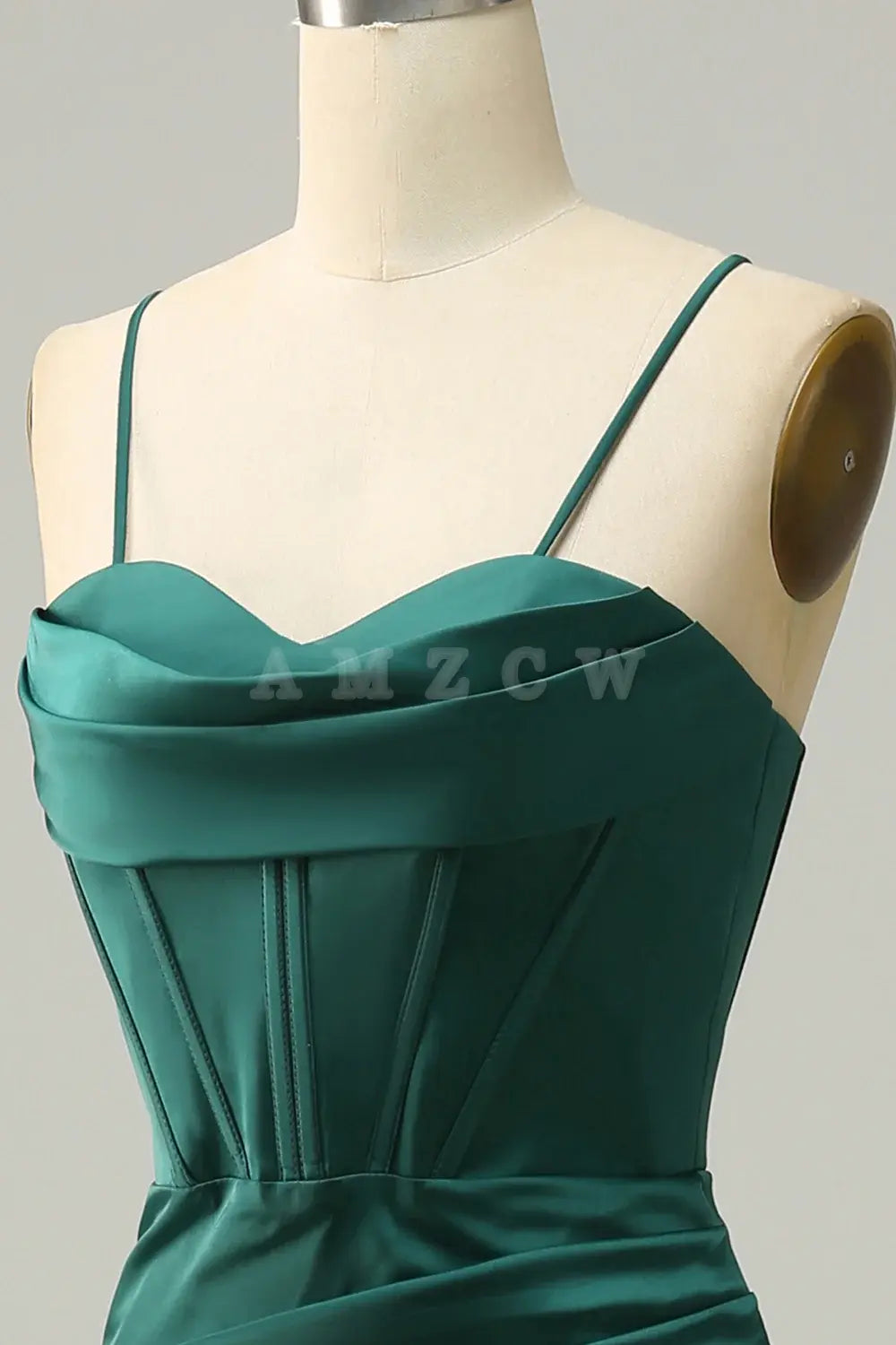 Amzcw Dark Green Spaghetti Straps Mermaid Prom Dress gowns evening dresses prom dresses shops