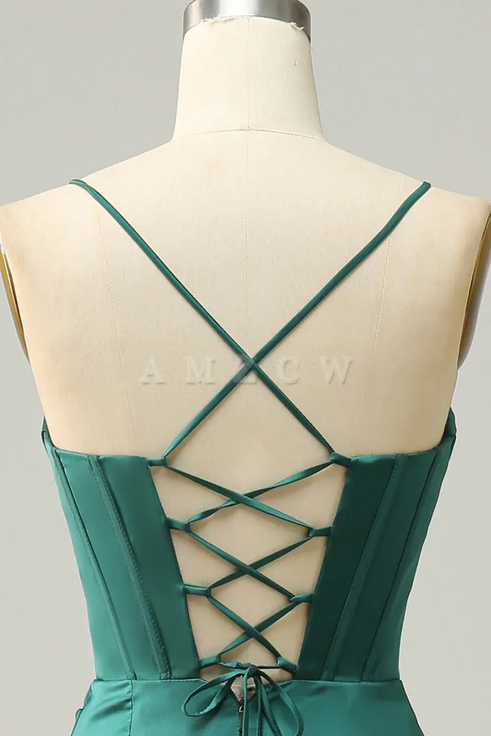 Amzcw Dark Green Spaghetti Straps Mermaid Prom Dress gowns evening dresses prom dresses shops