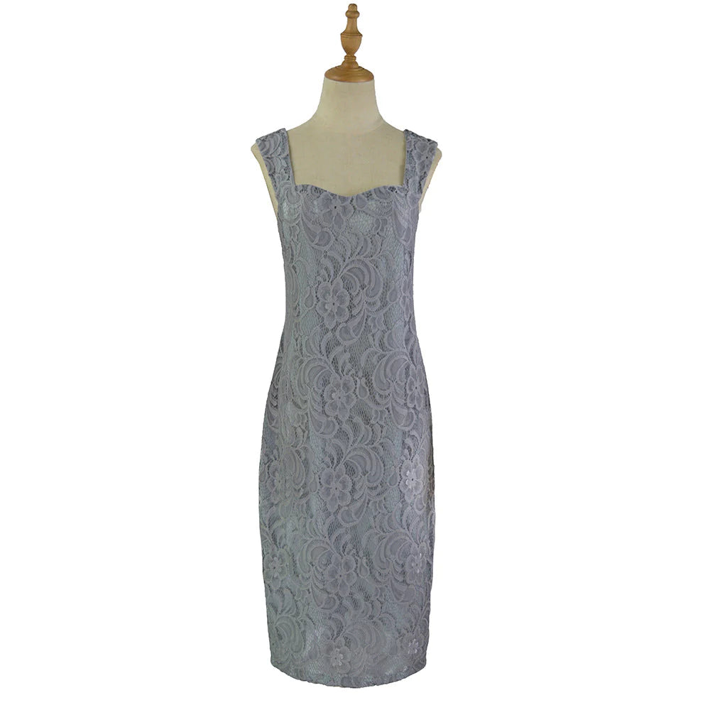 Elegant Chiffon Lace Two Pieces Plus Size Sheath Mother Of The Bride Dresses with Jacket