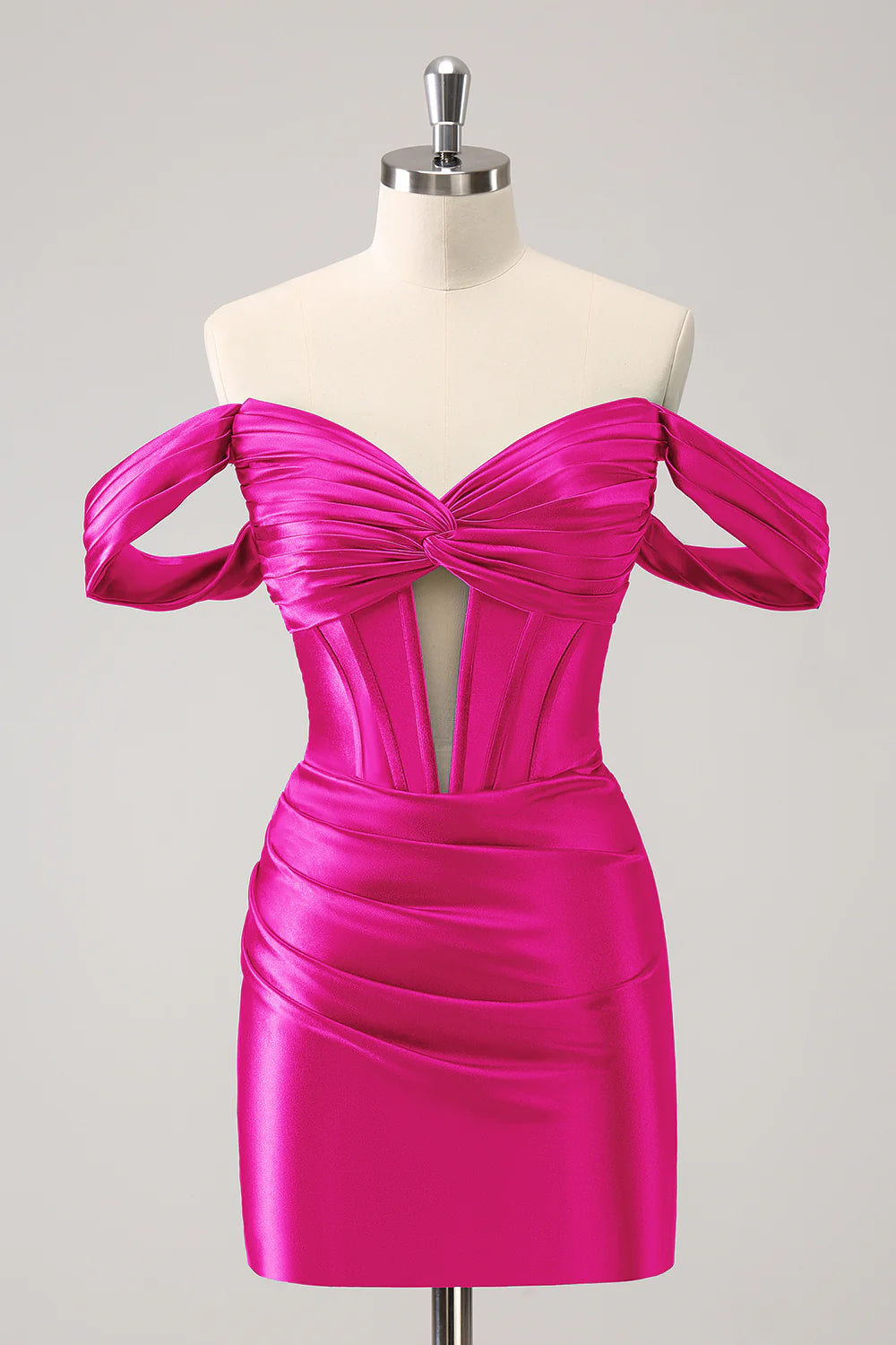 Amzcw Stylish Bodycon Off The Shoulder Hollow Out Corset Homecoming Dress