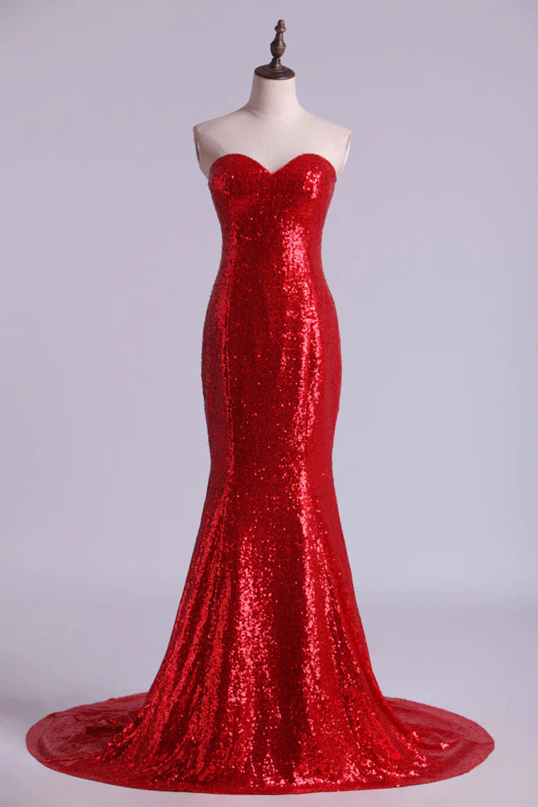 Mermaid/Trumpet Party Dresses Sweetheart Sequined Bodice