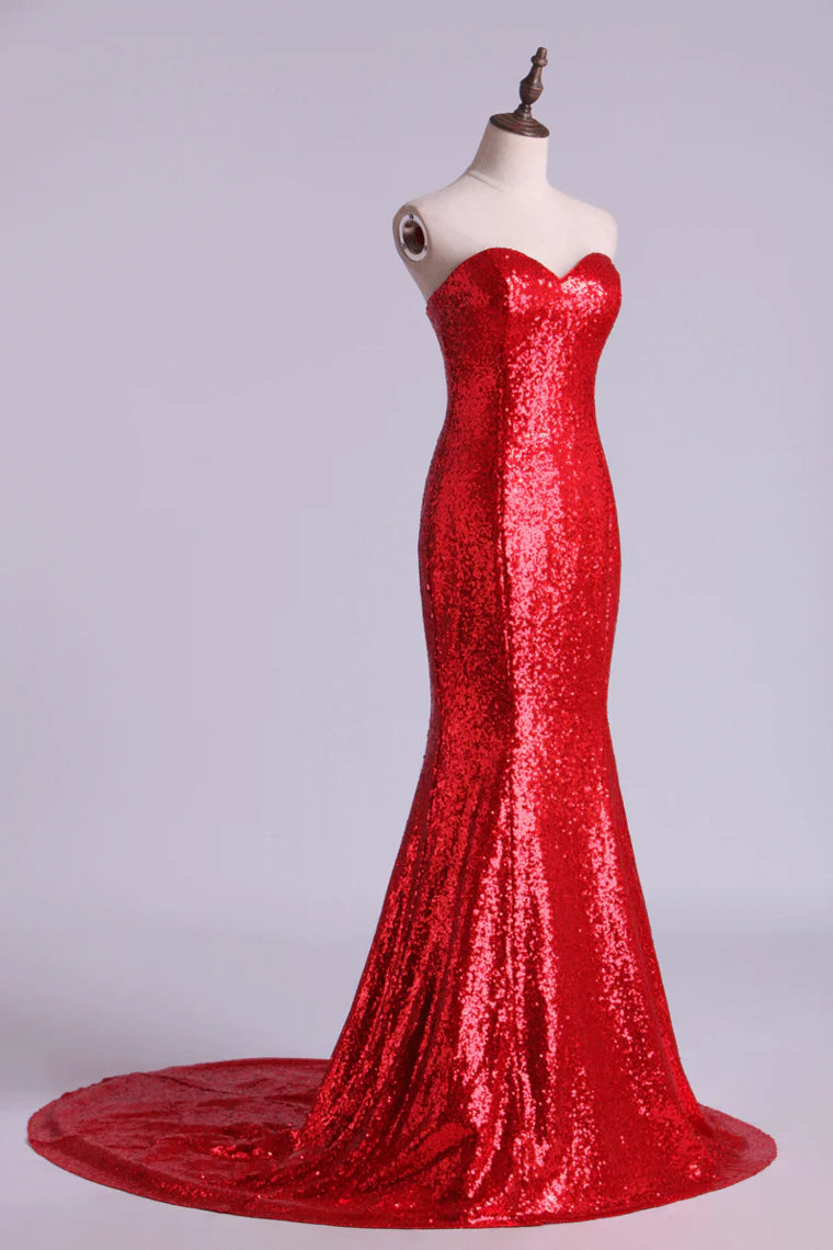 Mermaid/Trumpet Party Dresses Sweetheart Sequined Bodice