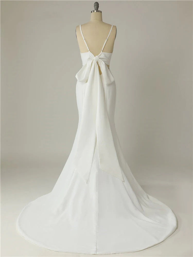 V Neck Mermaid Wedding Dresses Bride Dresses