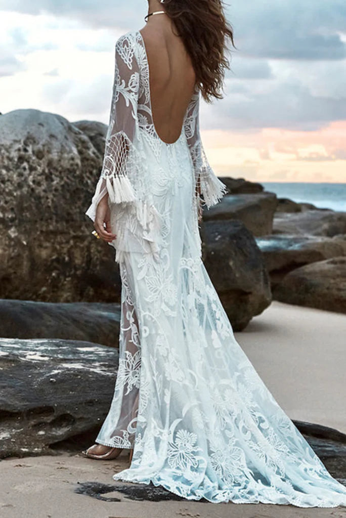 Mermaid/Trumpet Long Sleeve Beach Wedding Dresses