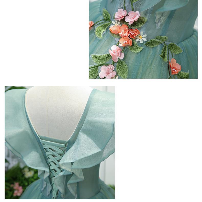 Stunning Off The Shoulder Ball Gown Quinceanera Dresses Tulle 3D Flowers Prom Dresses