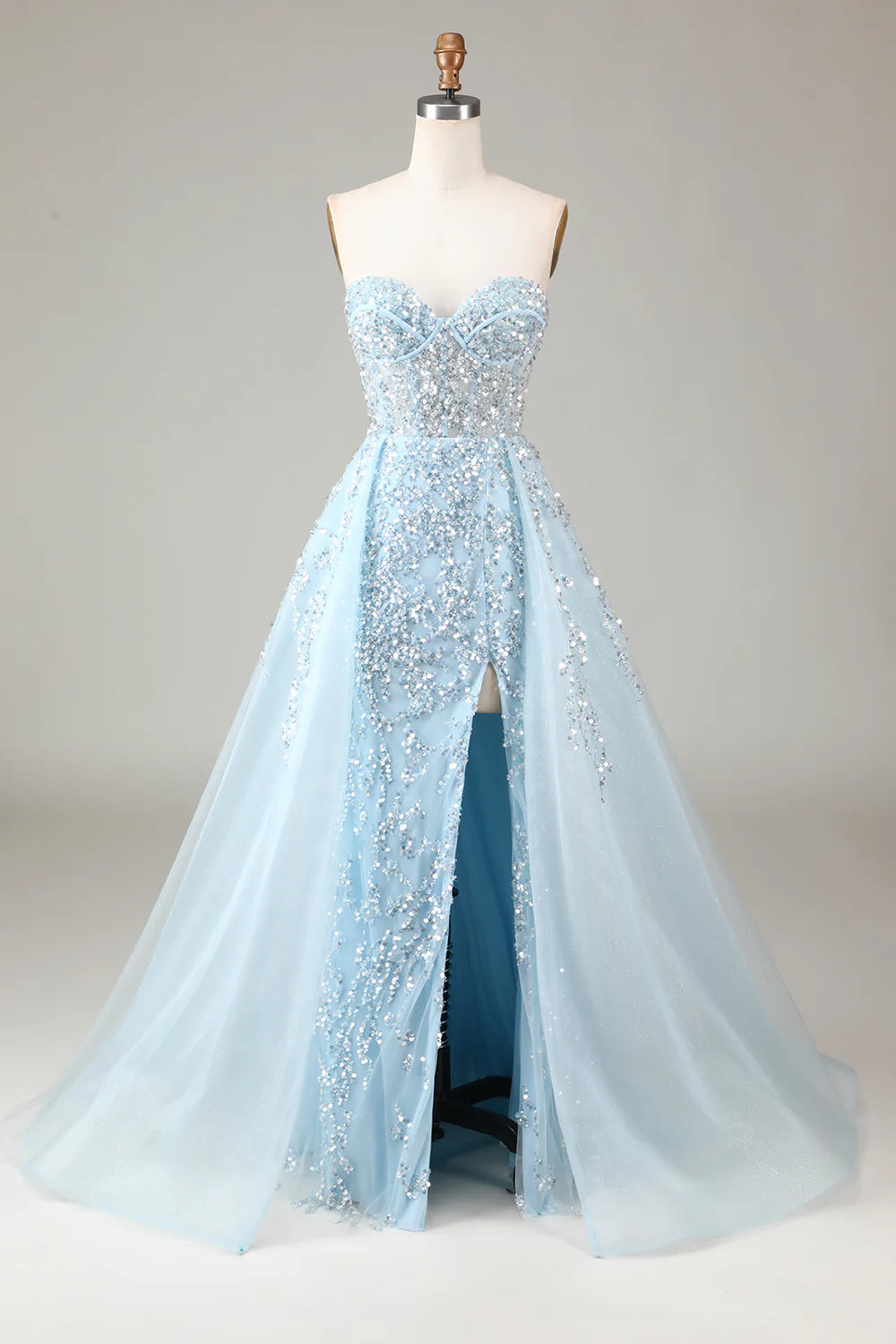 Blue A Line Sweetheart Prom Dresses LBQ1046