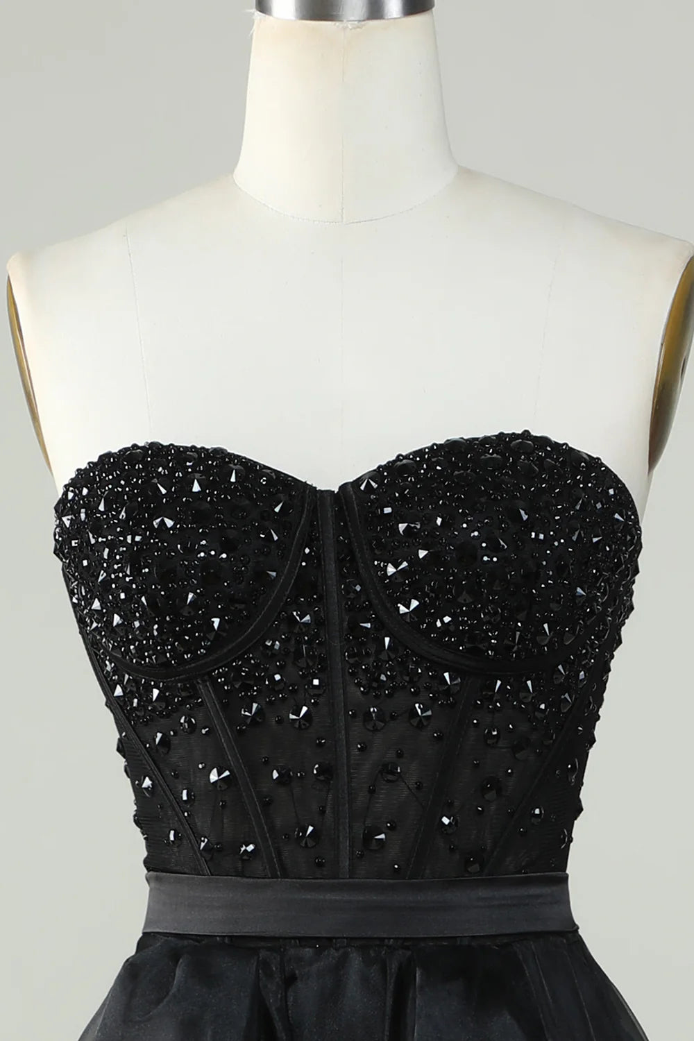 Amzcw Princess A Line Sweetheart Black Strapless Ball Gown Formal Evening Dress