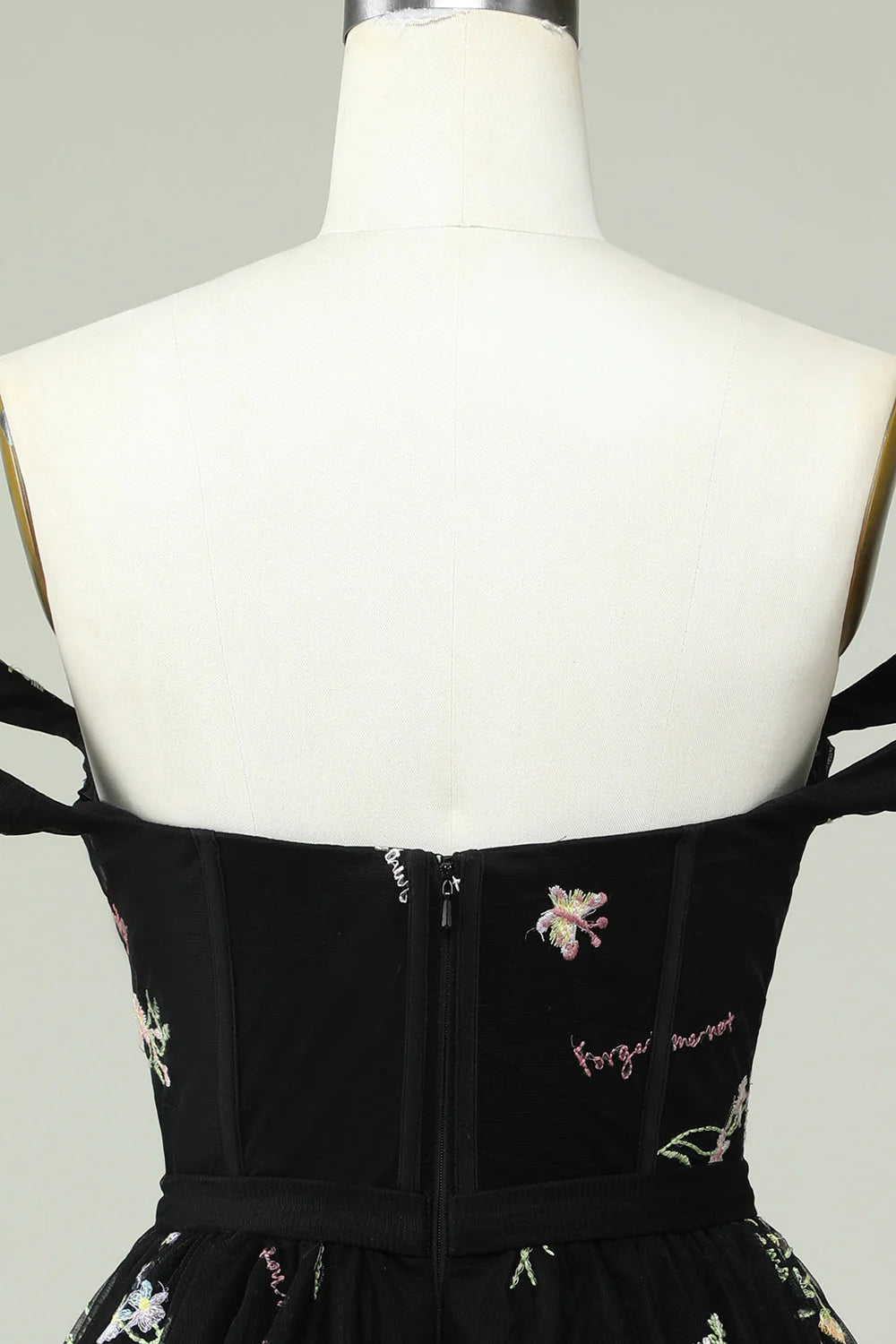 Amzcw Cute A Line Sweetheart Black Short Homecoming Dress with Embroidery