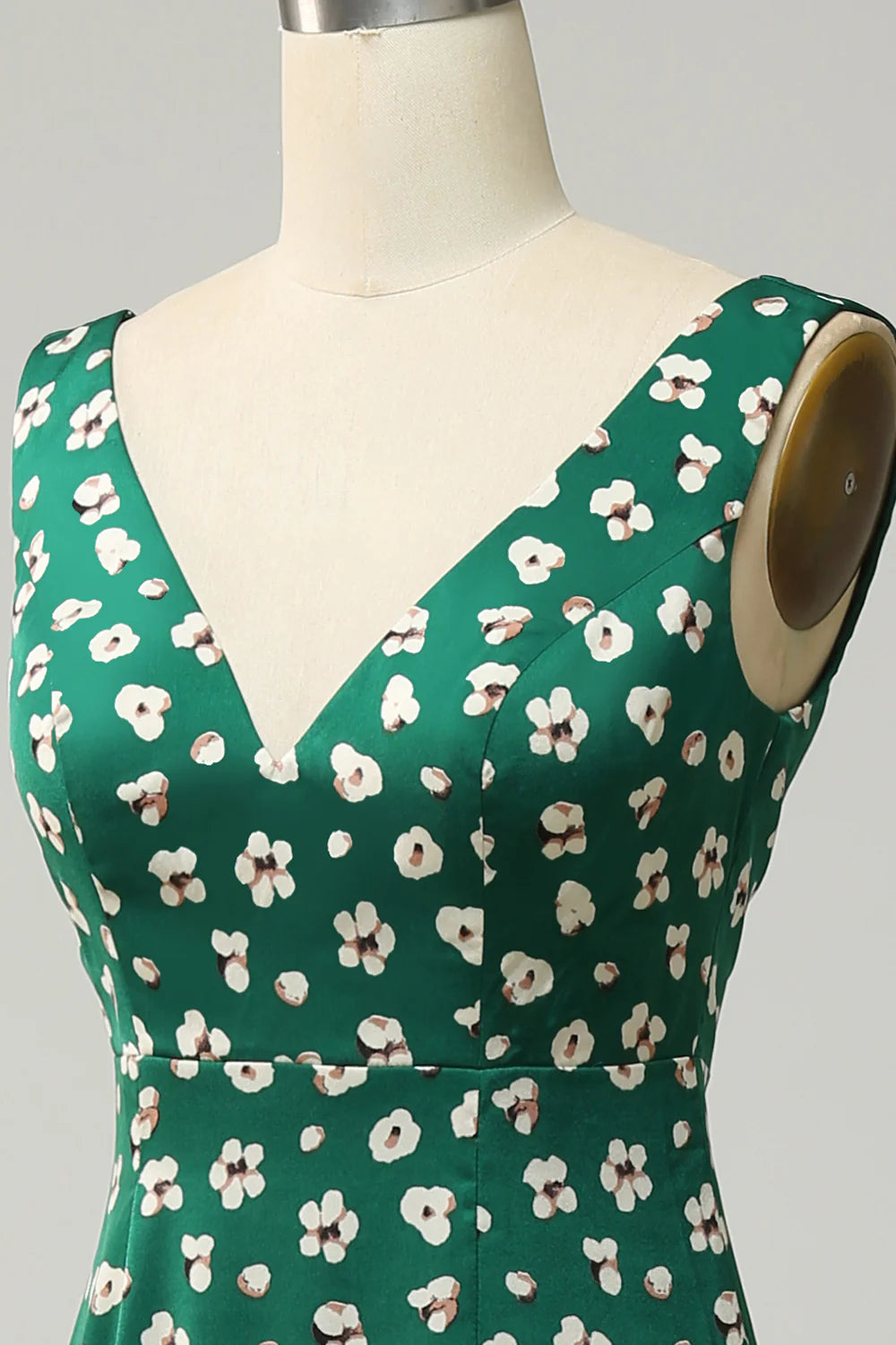 Amzcw Sheath V Neck Green Formal Dress with Slit