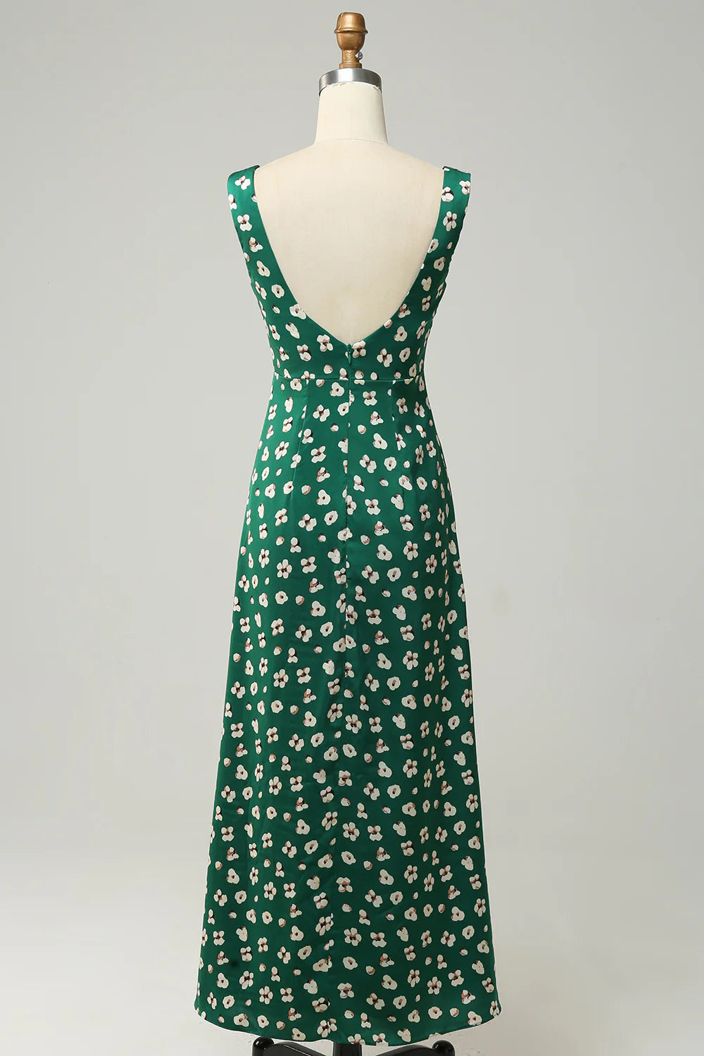 Amzcw Sheath V Neck Green Formal Dress with Slit