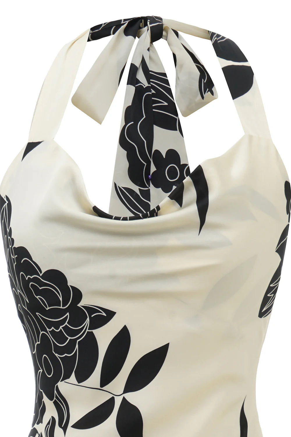 Black and White Floral Wedding Party Dress