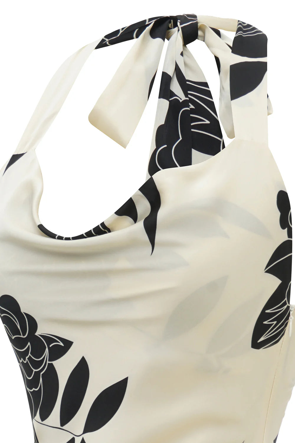 Black and White Floral Wedding Party Dress