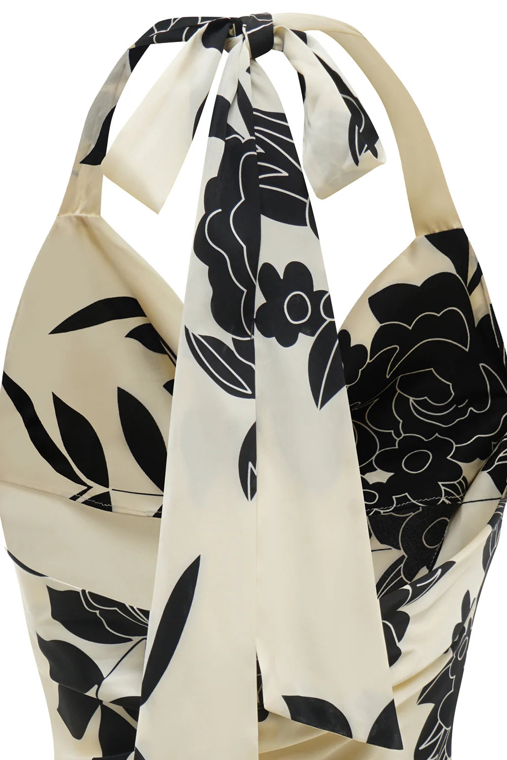 Black and White Floral Wedding Party Dress