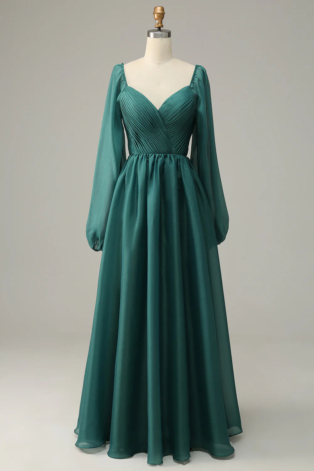 Off Shoulder Long Sleeves Prom Dress with Ruffles