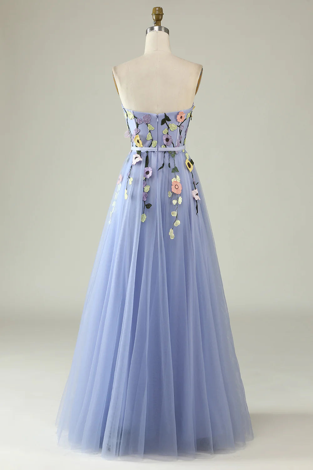 Amzcw A Line Sweetheart Lavender Long Prom Dress with Appliques