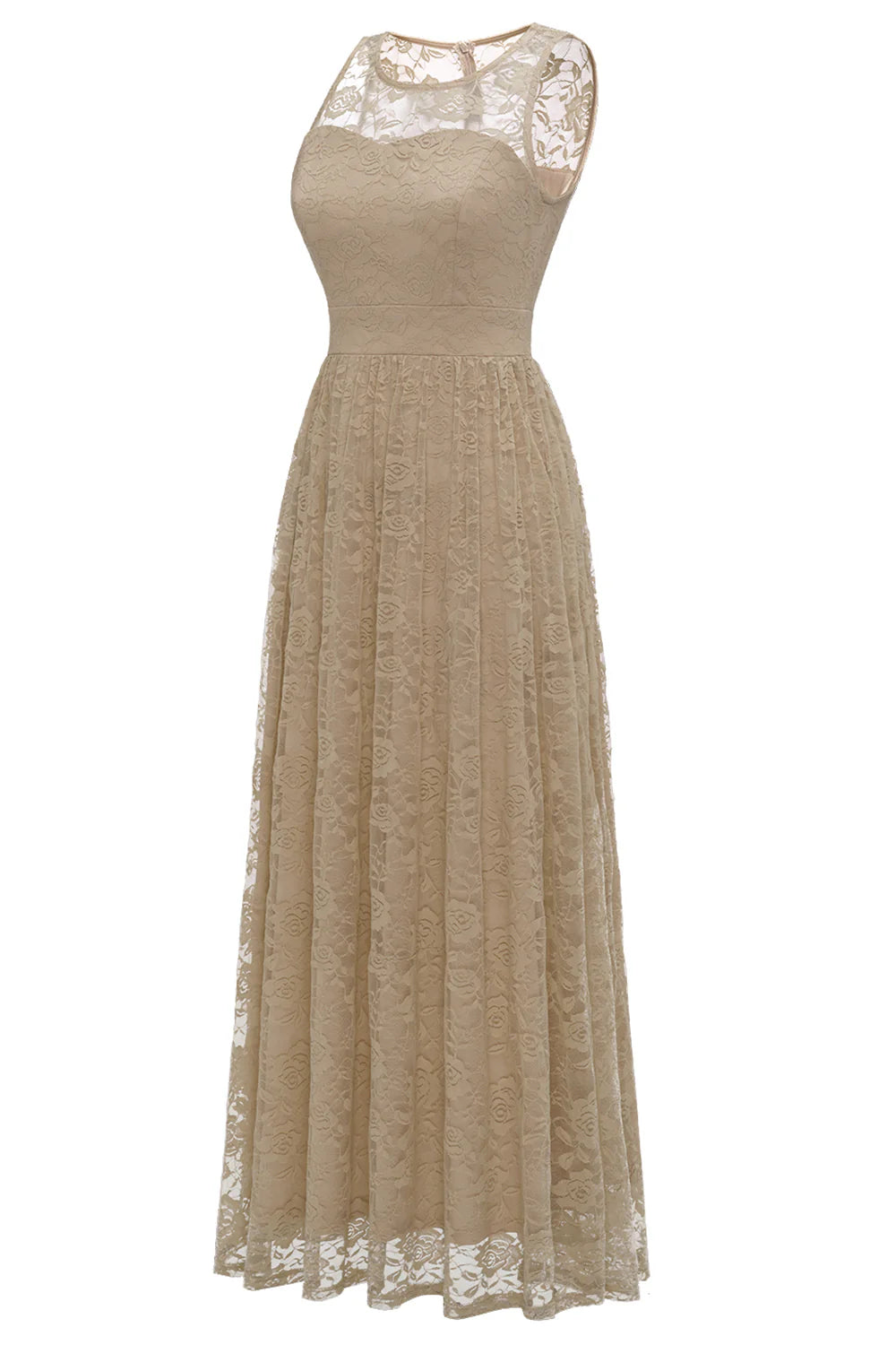 White Long Lace Formal Dress