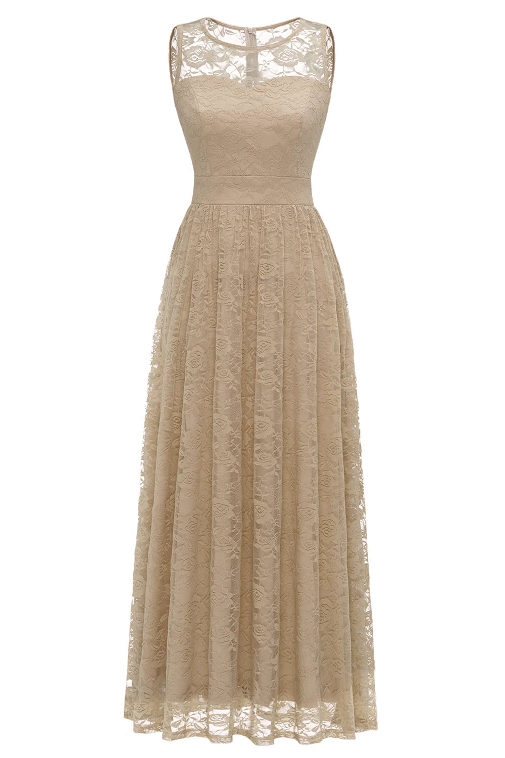 White Long Lace Formal Dress