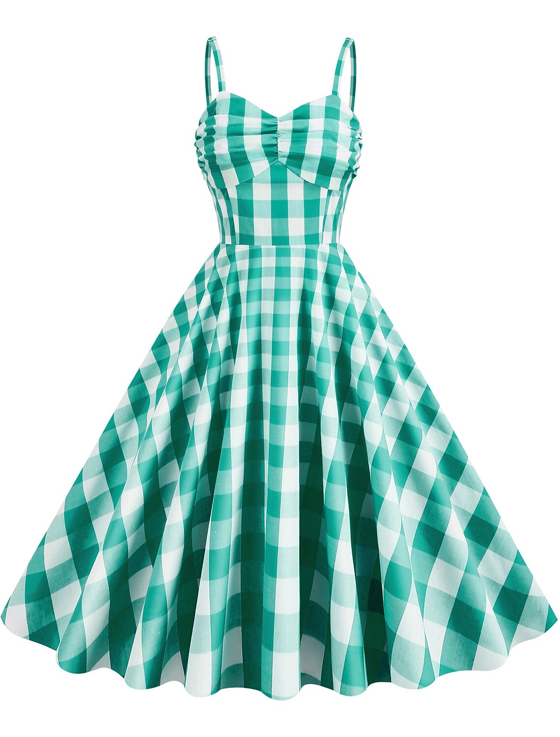 A-Line Party Dresses 1950s Dress Holiday Knee Length Sleeveless Spaghetti Strap pink hobbies Dresses Cotton with Pleats
