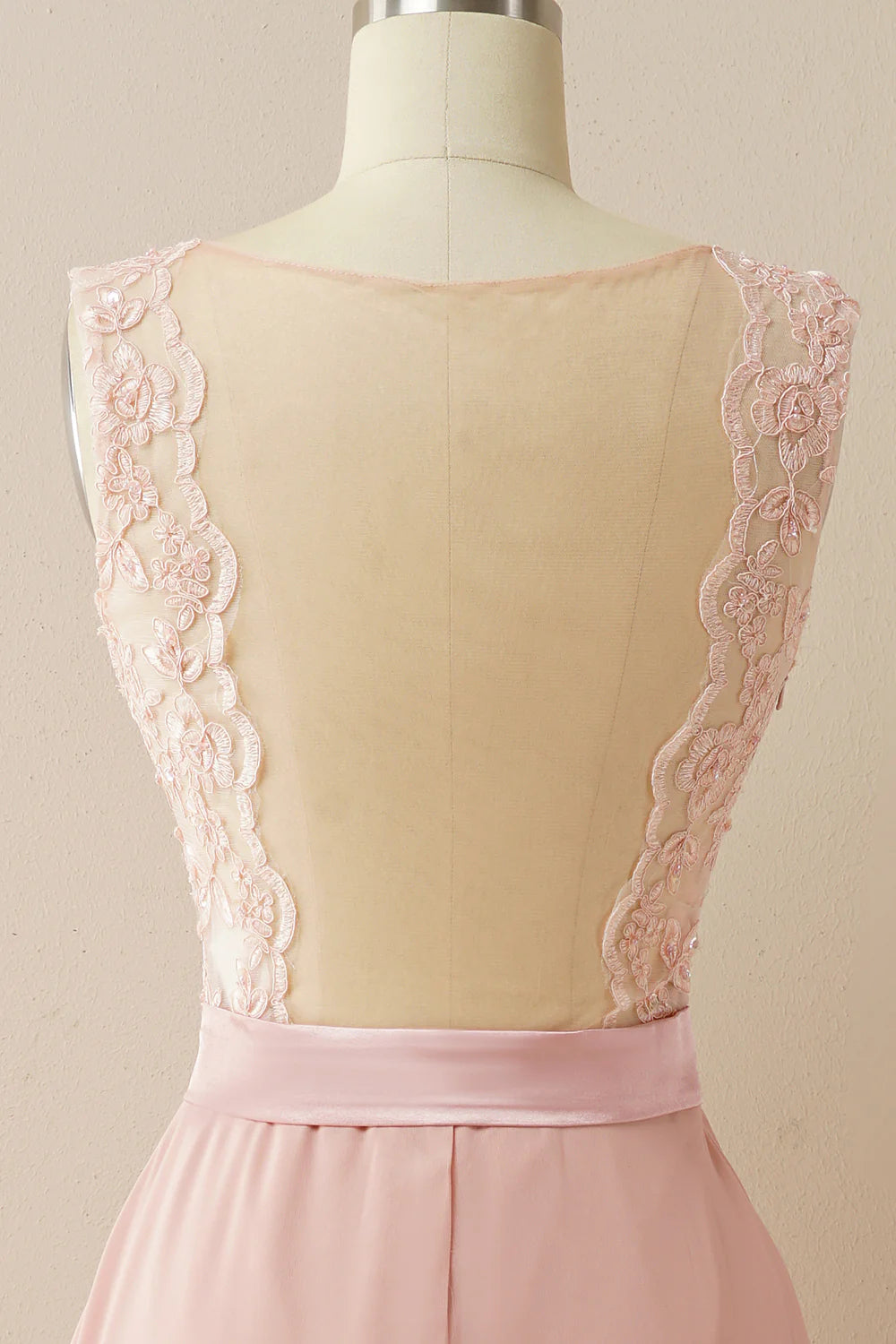 A Line Lace Top Evening Dressv Neck Chiffon Prom Dress sexy Prom Party Dresses formal Dress