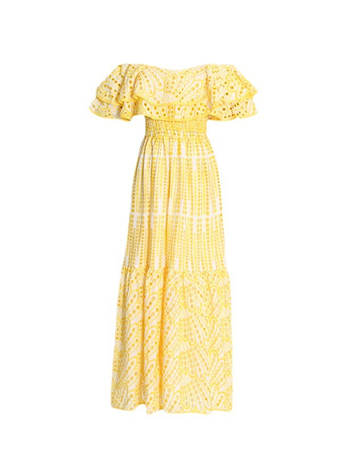 A-Line Wedding Guest Dresses Casual Dress Holiday Ankle Length Short Sleeve Off Shoulder Polyester with Ruffles Embroidery