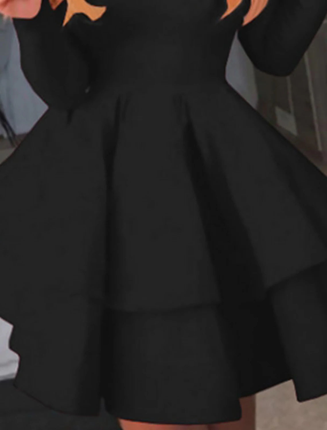 A-line Ruched Homecming Dresses Black Red White Long Sleeve Layered Tiered Short Dress Spring Summer Off Shoulder Hot Cocktail Party