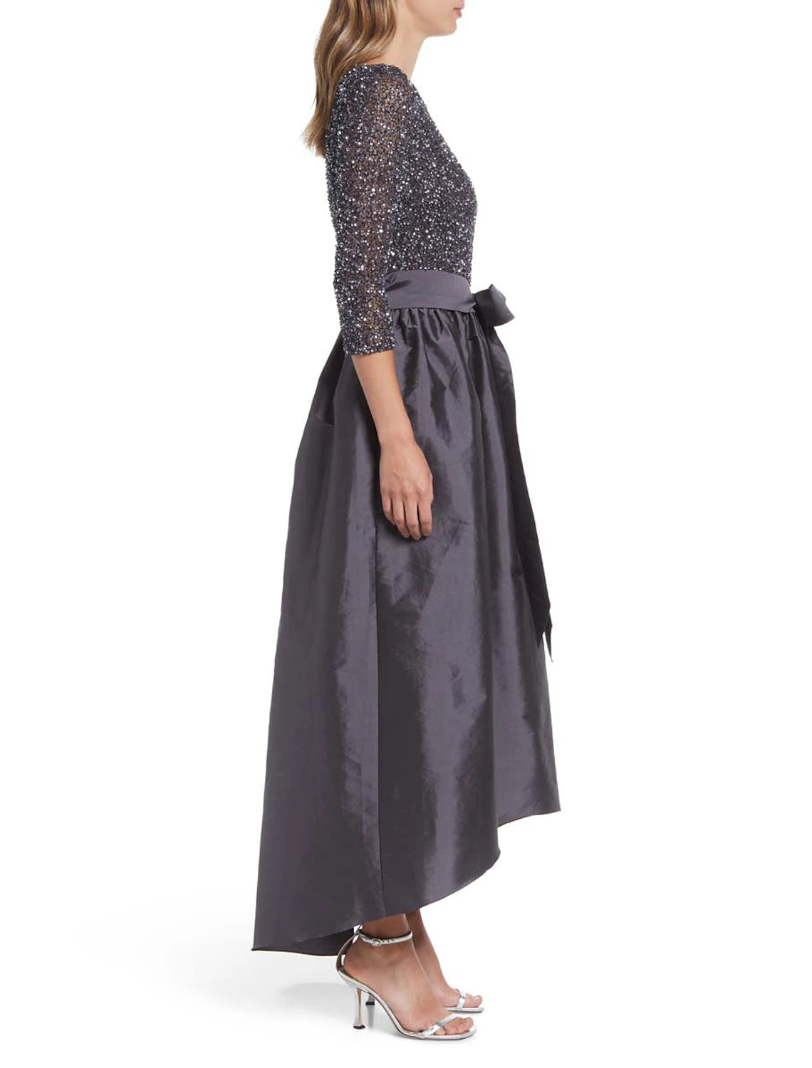 A-Line Cocktail Dresses Elegant Dress Wedding Guest Black Tie Ankle Length 3/4 Length Sleeve Jewel Neck Satin with Pocket