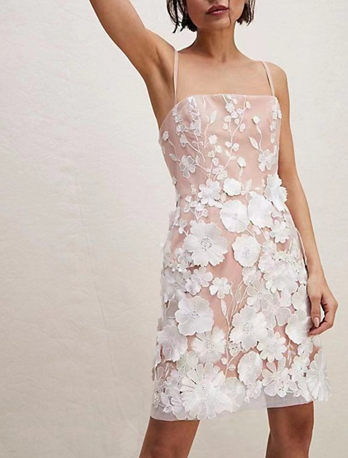 Sheath / Column Homecoming Dresses Floral Dress Cocktail Party Birthday Short / Mini Sleeveless Spaghetti Strap Pink Dress Lace with Embroidery