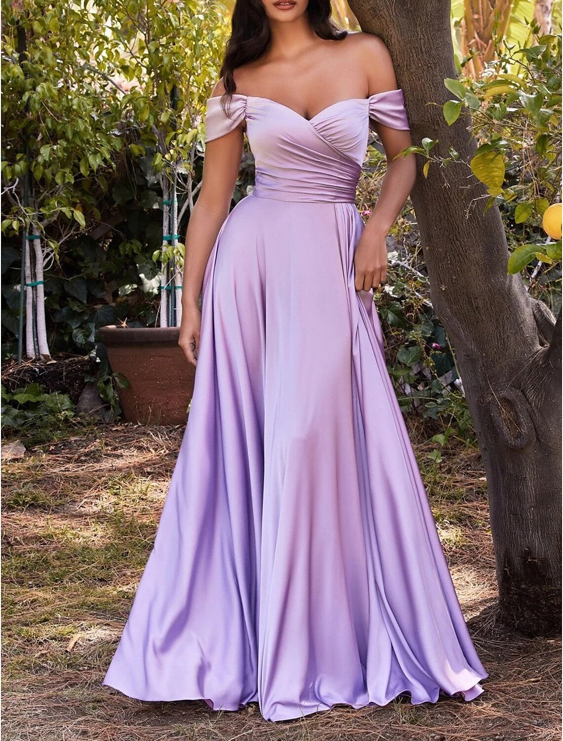 A-Line Bridesmaid Dress Off Shoulder Sleeveless Pink Floor Length Chiffon with Split Front / Ruching