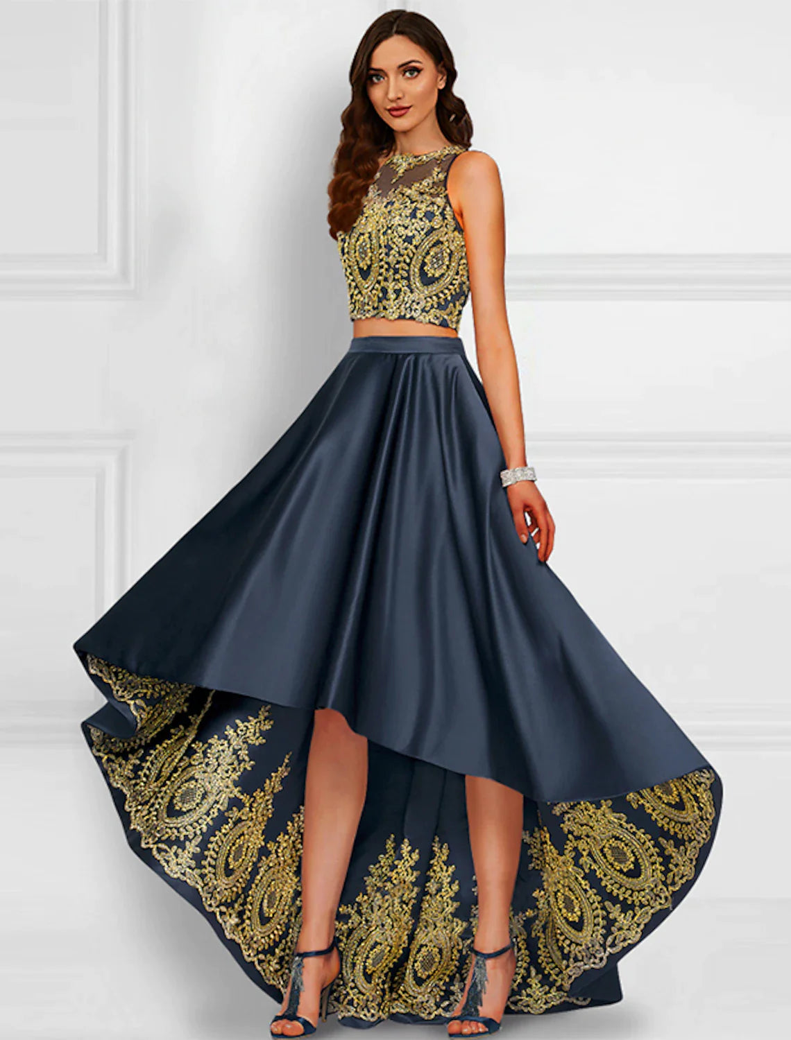 Two Piece Cocktail Dresses Sparkle & Shine Dress Prom Asymmetrical Sle