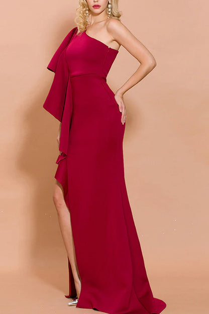 One Shoulder Evening Party Dress