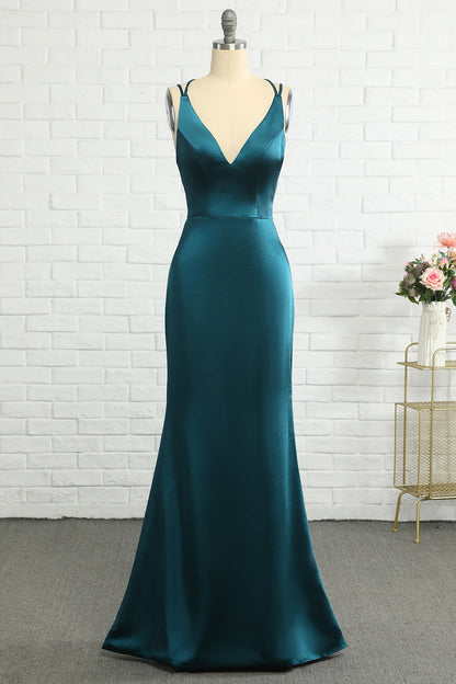 Amzcw Peacock Blue Mermaid Backless Long Prom Dress gowns evening dresses prom dresses shops