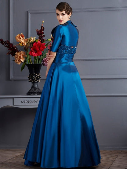 A-Line/Princess Sweetheart Sleeveless Applique Long Taffeta Mother of the Bride Dresses