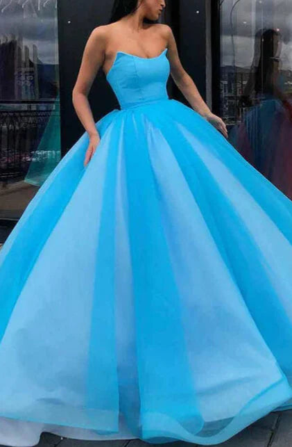 Ball Gown V-Neck Floor-Length Long Prom Dresses With Belt